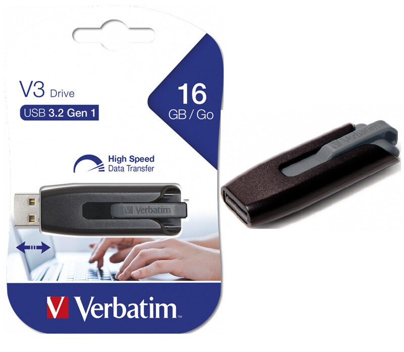 USB-накопитель Verbatim 49172 16GB USB 3.2 Чёрный