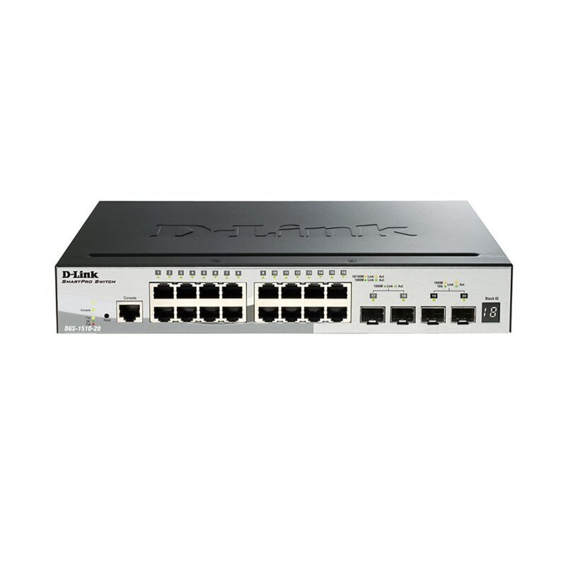 D-Link DGS-1510-20/A1A WebSmartPro коммутатор с 16 портов + 4 порта SFP